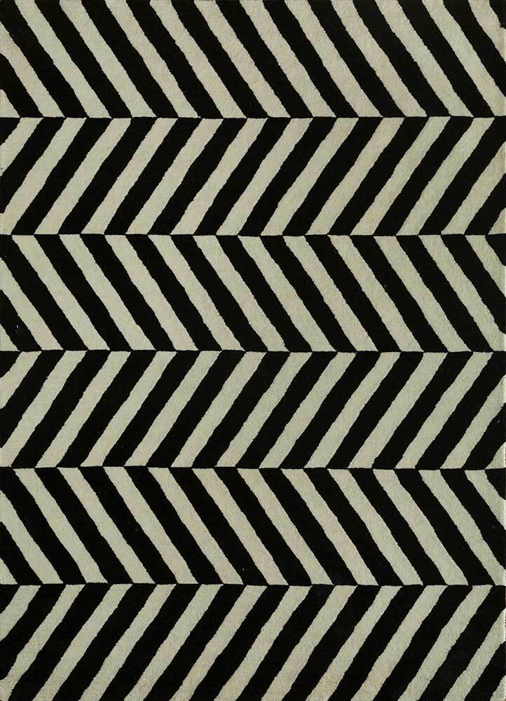 Hand Tufted Ebony-Snow White 100% wool Handmade Bedroom Livingroom Area Rug