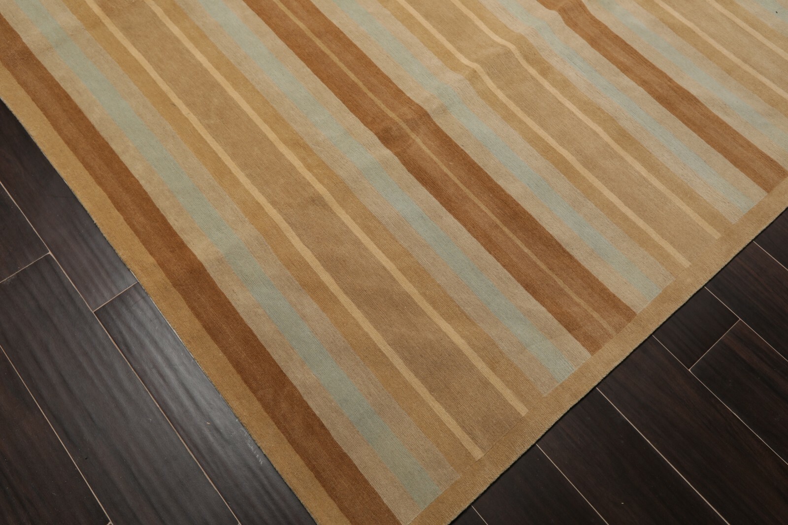 8’x 10′ Hand Knotted Tibetan 100% Wool Stripes 150 KPSI Modern Area Rug Tan