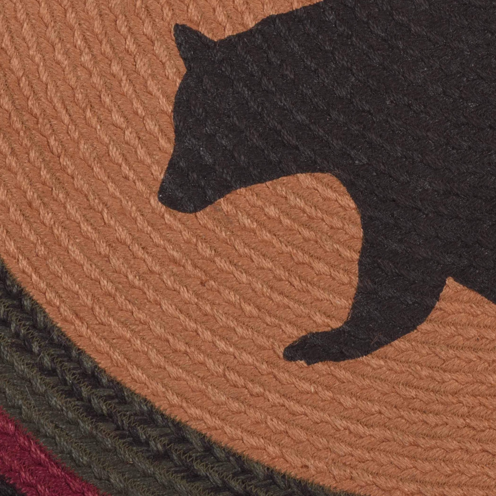 Vhc Brands Wyatt Stenciled Bear Jute Rug Half Circle 16.5X33