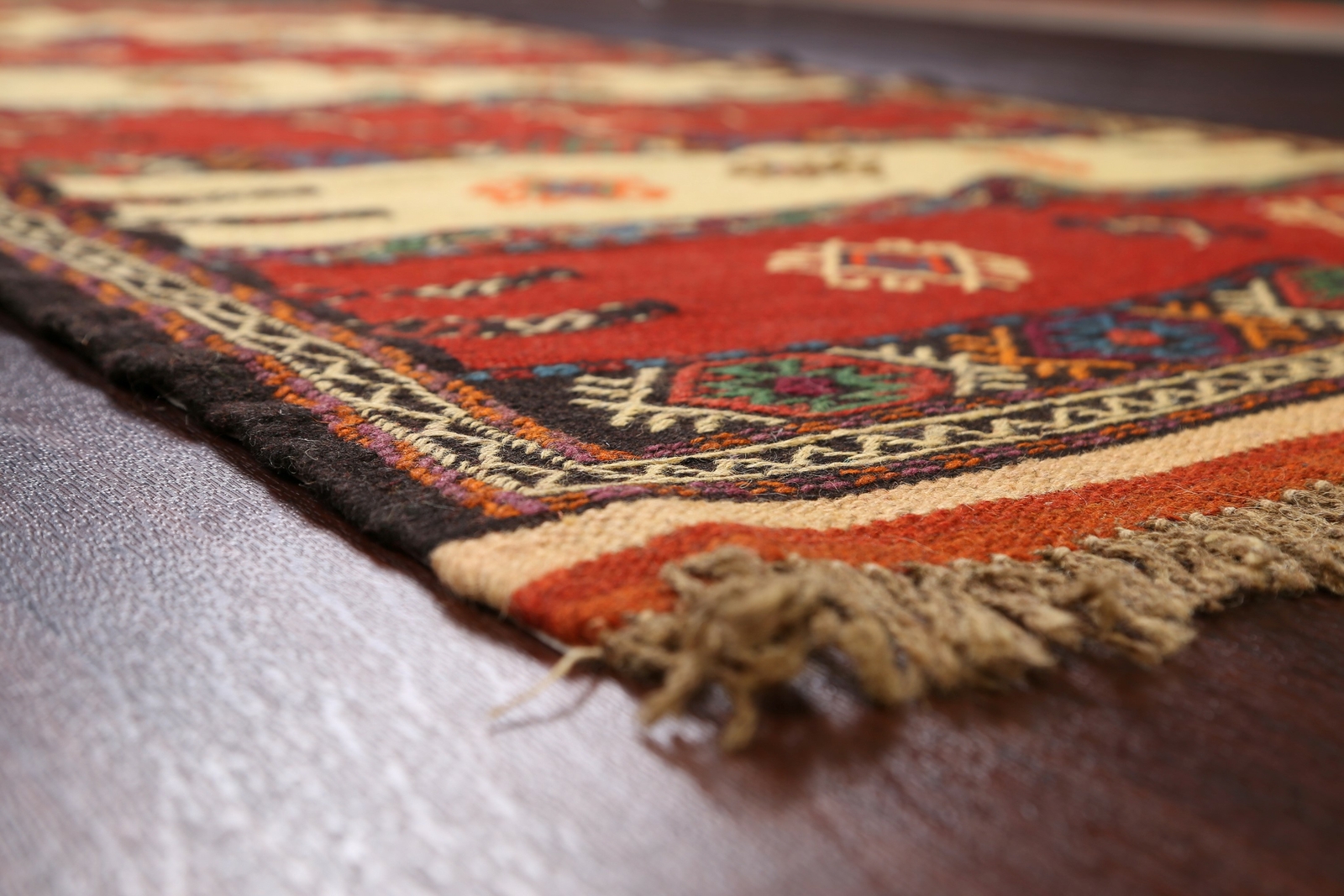 Tribal Geometric Sumak Kilim Oriental Area Rug Wool Flat Woven Traditional 3’x6′