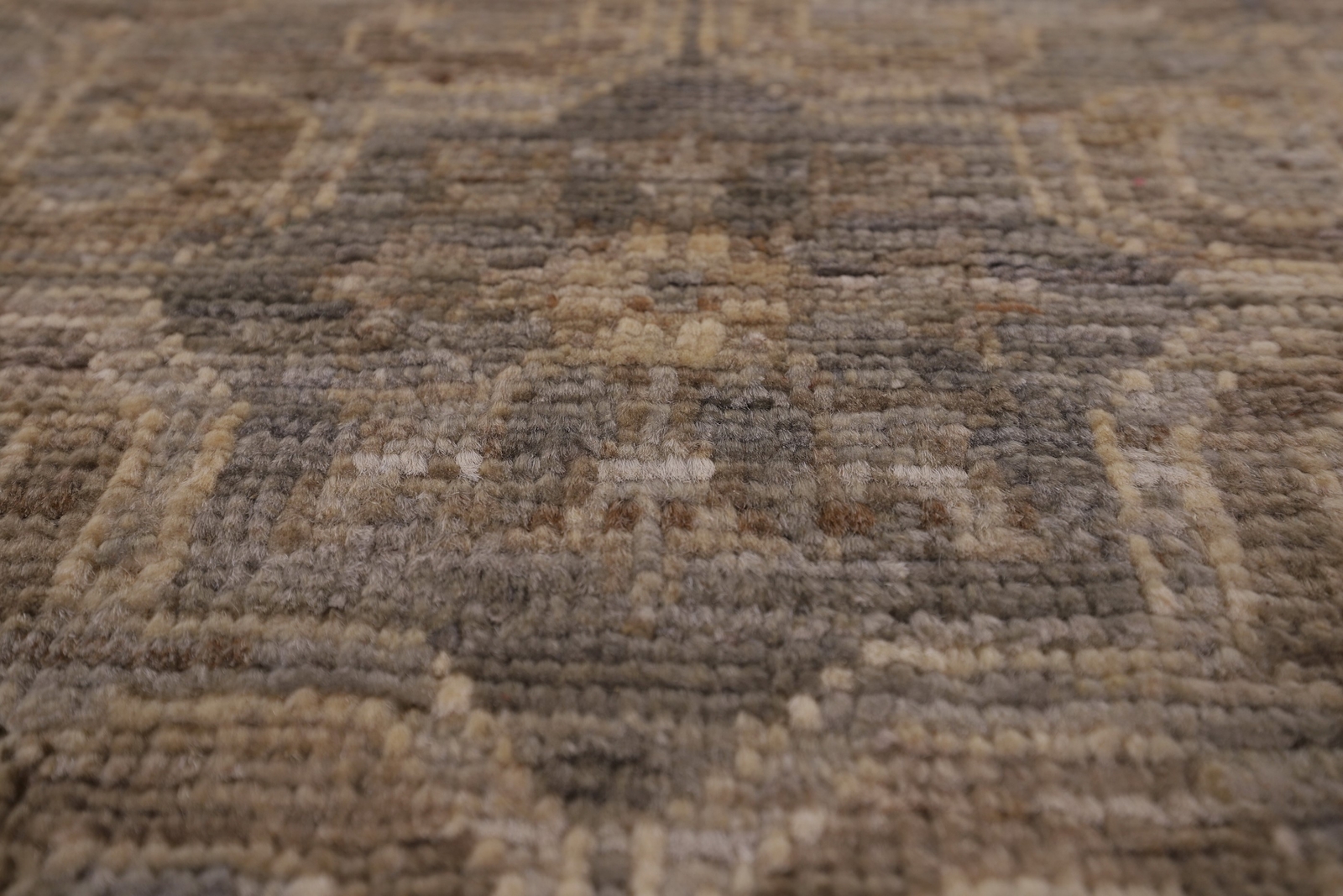 All-Over Pattern Oushak Vegetable Dye Rug 8×10 Handmade Wool for Living Room