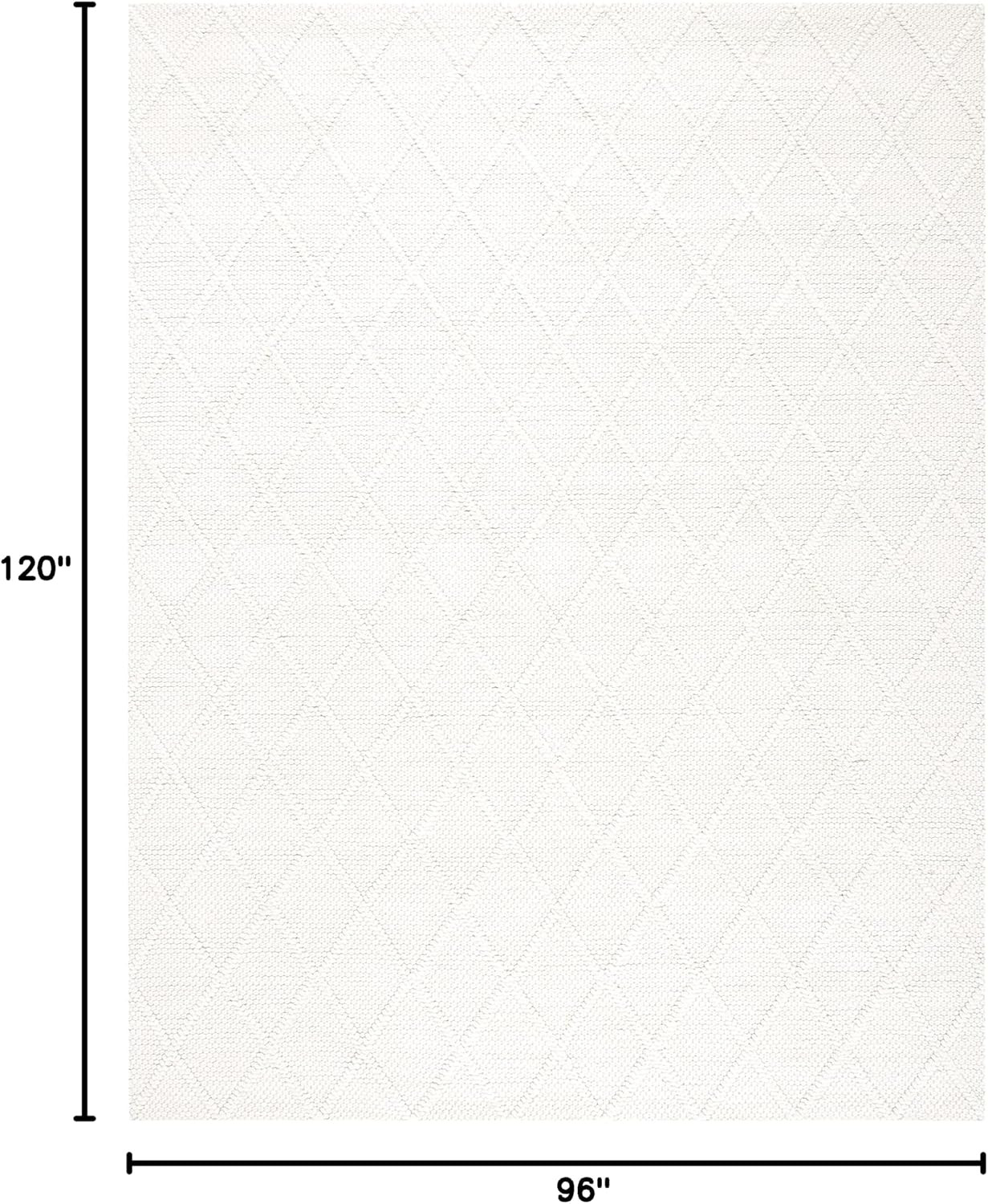 SAFAVIEH Area Rug 8X10 – Natura Collection – Large – Ivory & Ivory, Handmade Woo