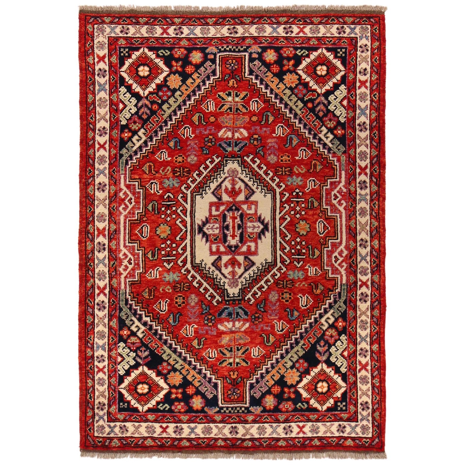 Afghan Turkish Rug Hand-Knotted Carpet 4.0×5.10Ft Oriental Livingroom Rug G36504
