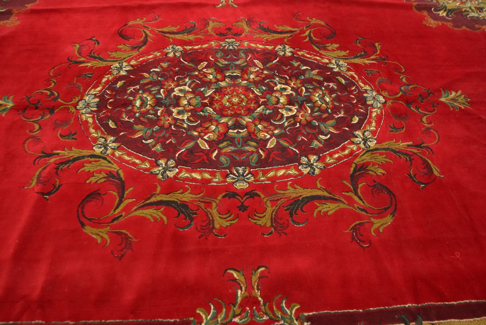 Rug, 9×12,3 ft Vintage Rug, Red Oriental Rug Wool