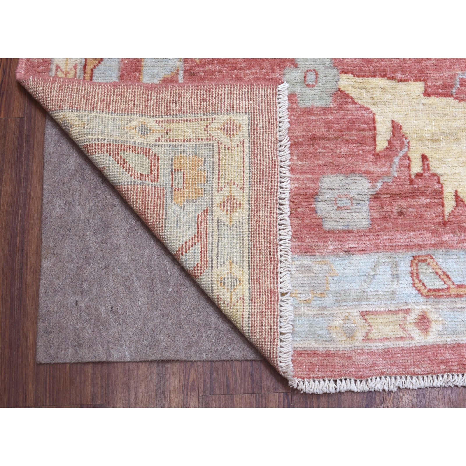 13’9″ x 19′ Angora Oushak Wool Chestnut Pink Hand Knotted Oversized Rug R68347