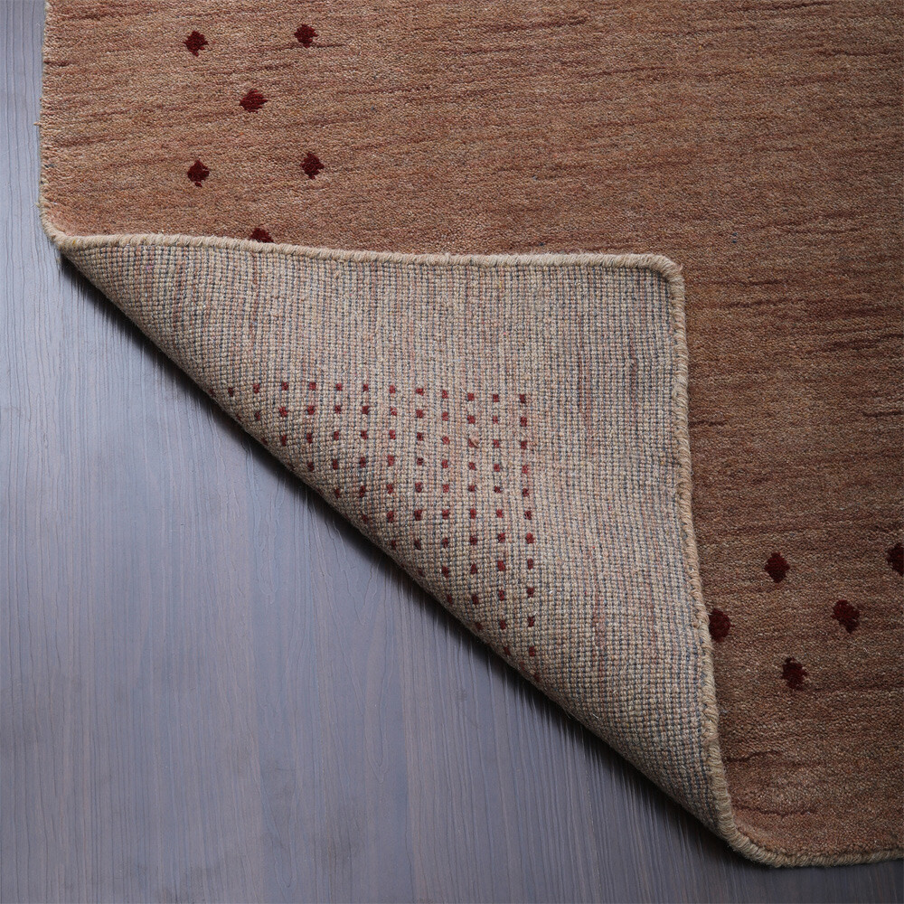 Eco-Friendly Hand Knotted Loom Wool Area Rug Contemporary Light Brown BBH BBL005