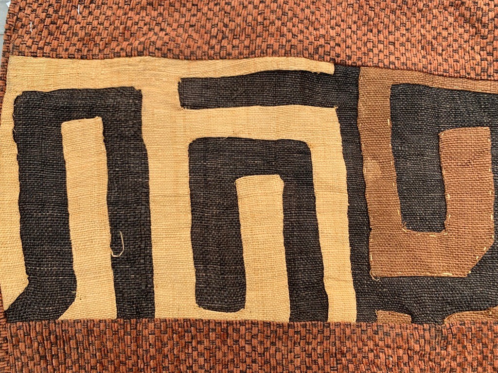 Vintage African Kuba Cloth, Natural Woven,Handmade Fabric,Two kuba Cloth 1×1 ft