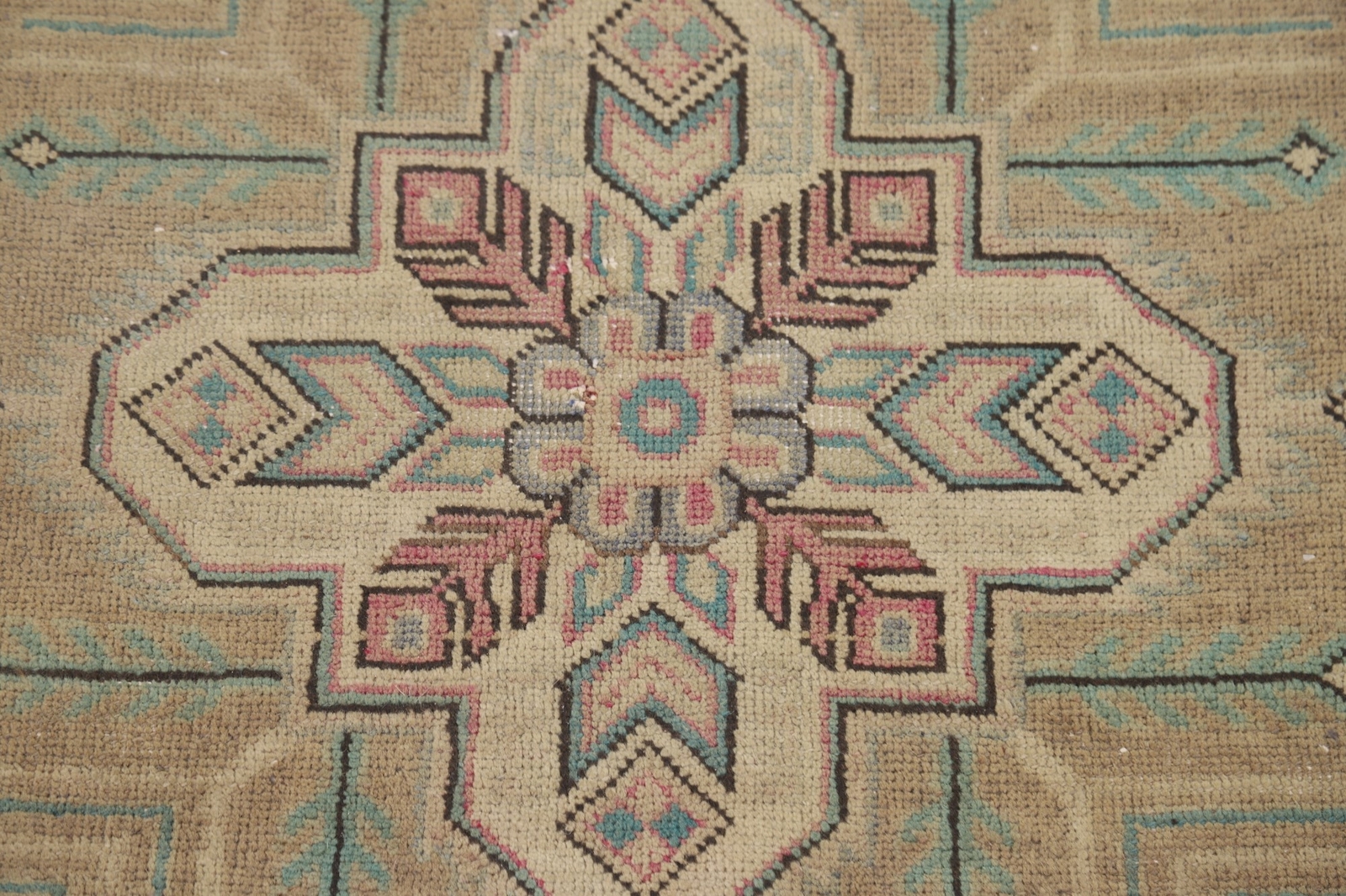Pink Wool Geometric Tebriz Traditional Handmade Living Room Area Rug 7×10 Carpet