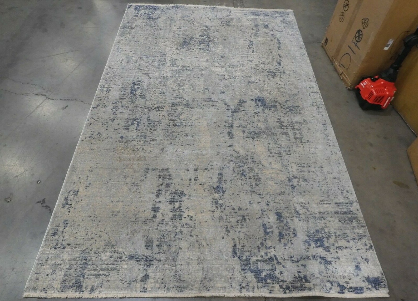GREY / BLUE 5′ X 8′ Back Stain Rug, Reduced Price 1172625187 WNTB355F-5