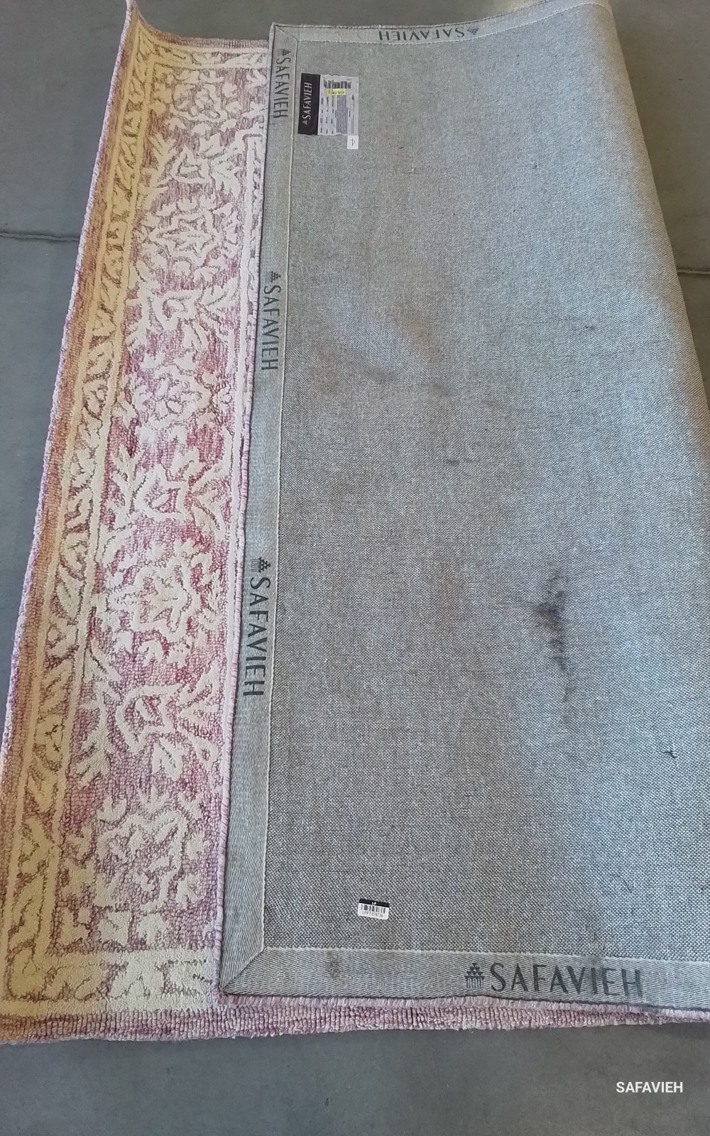 PINK / IVORY 6′-0″ x 6′-0″ Back Stain Rug, Reduced Price 1172781567 MET864U-6SQ