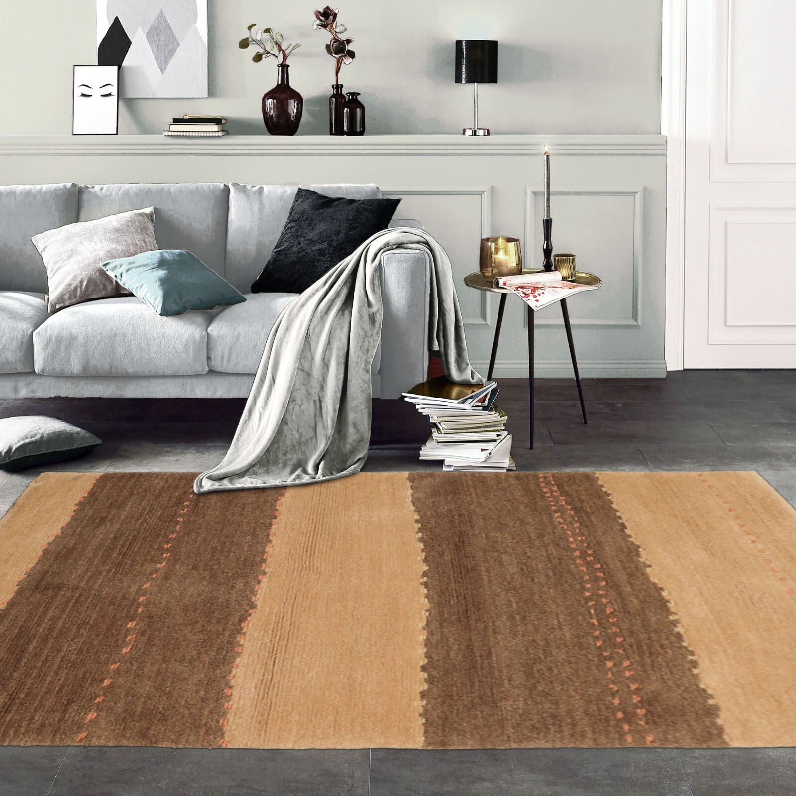 Tufenkian Supai Igereye Hand Knotted Wool Modern Tibetan Area Rug Camel 4′ x 6′