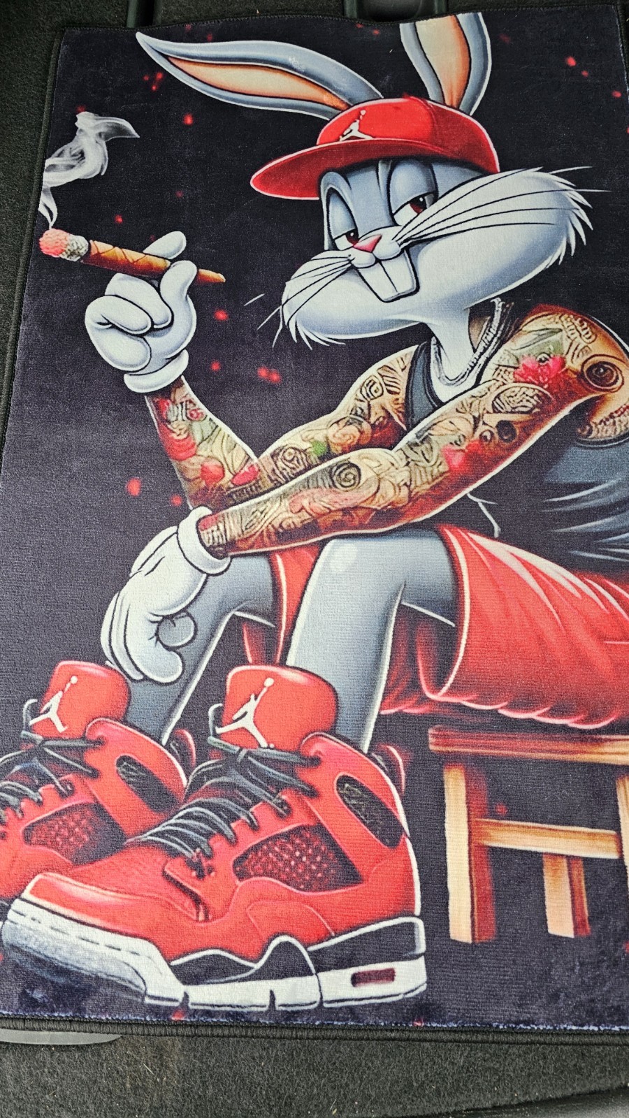 Rare Bugs BAD Bunny Air Jordan Retro Fuzzy Rug Brand New