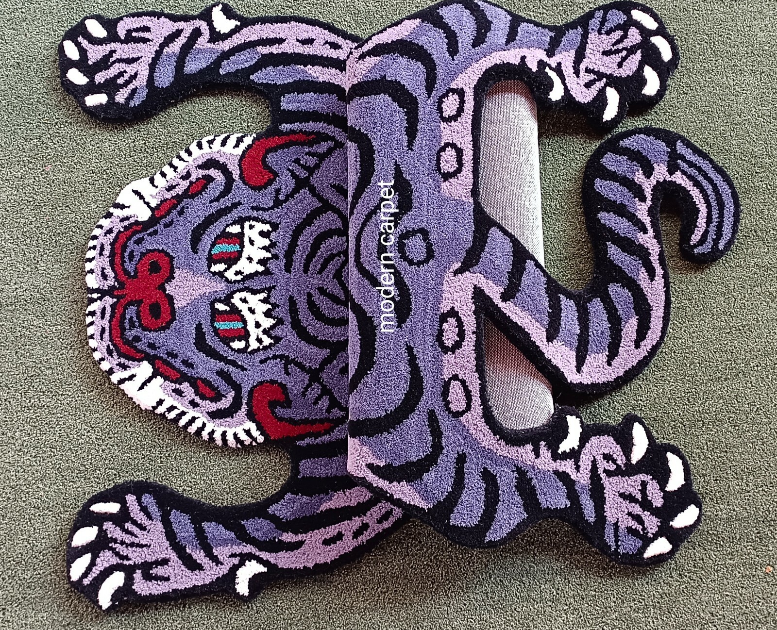 Tibetan Tiger Rugs 3×5 Feet Handmade 100% Woolen Hand Tufted For Home Decoration