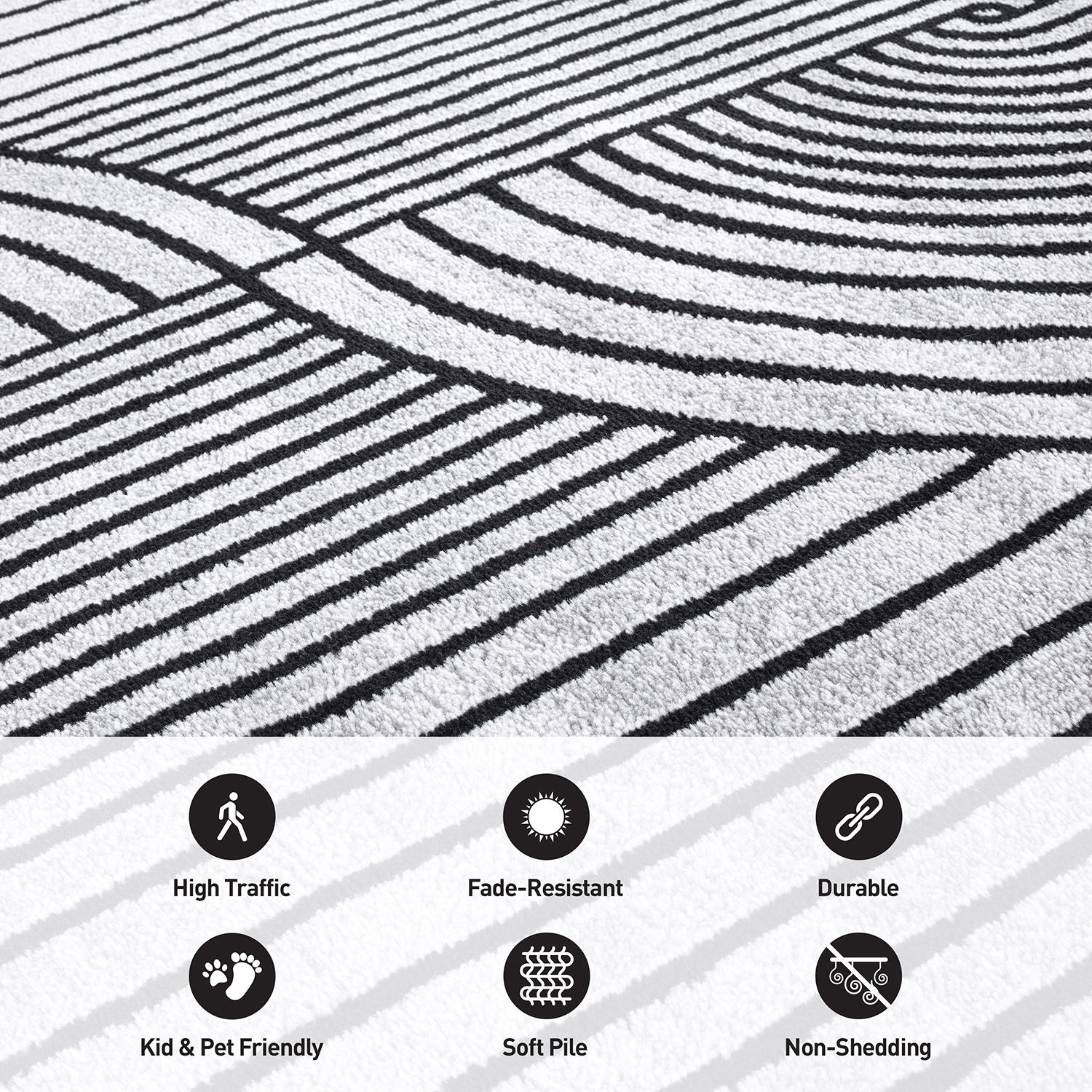 Rugshop Rugs Modern Arch Knot Design Area Rug Dining Room Rug Turkish Rugs 5×7