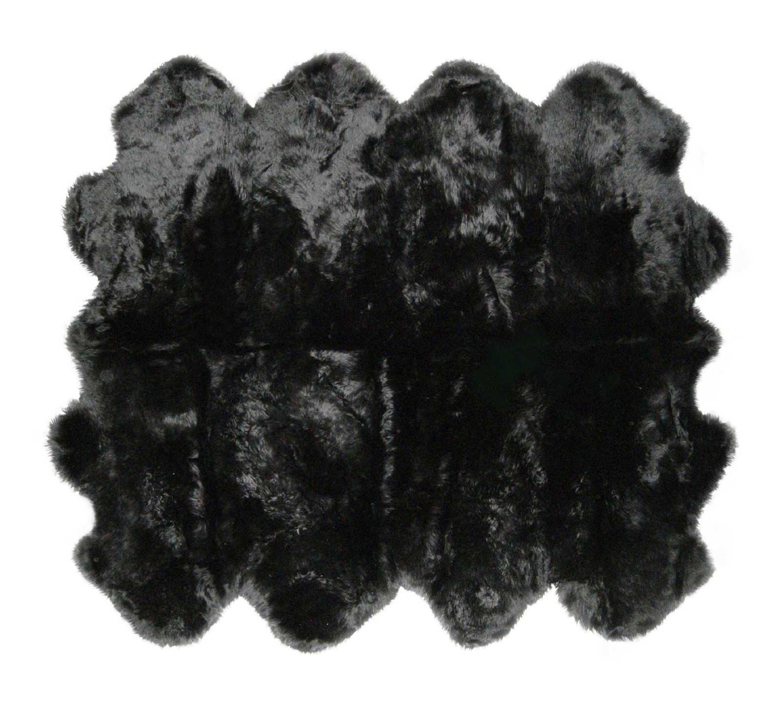 Natural New Zealand Sheepskin Octo Rug | Black | 7’x5.5′