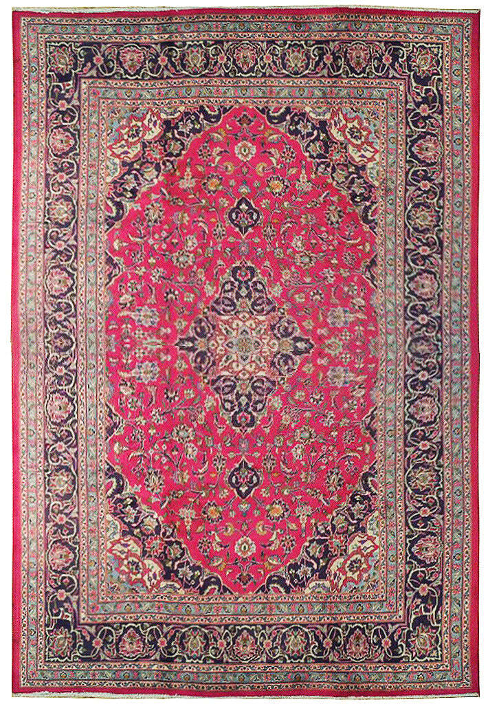 6×10′ Red Semi-Antique Traditional Kashaan Rug #B-72163
