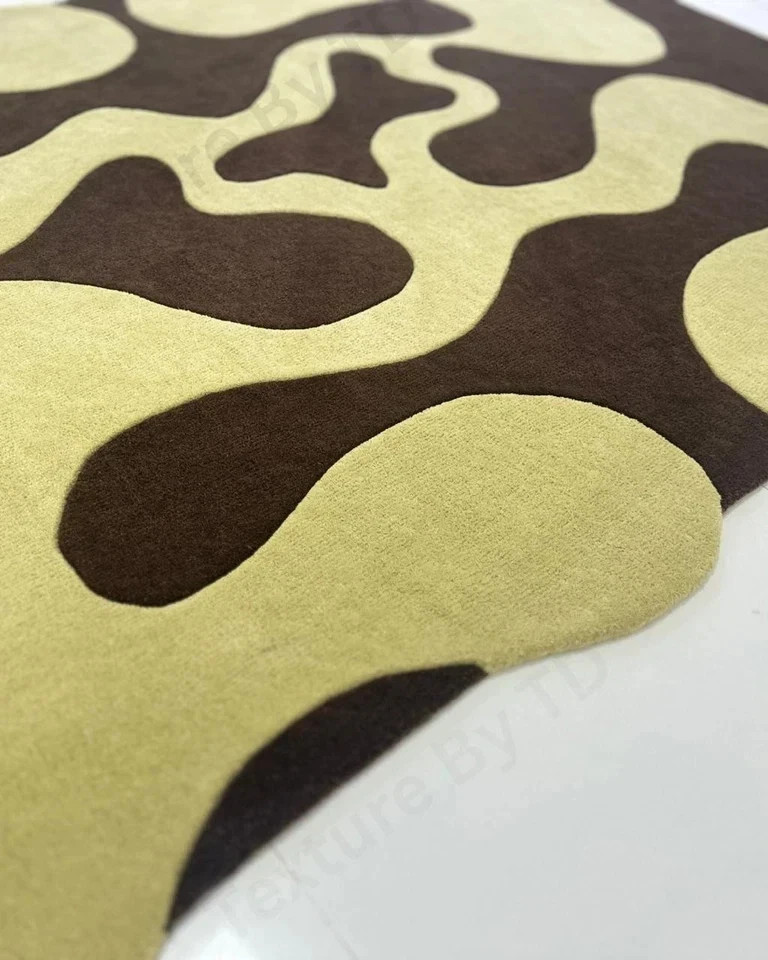 Hand Tufted Abstract Shape Area Rug – Modern Luxury Wool Blend Carpet for Living