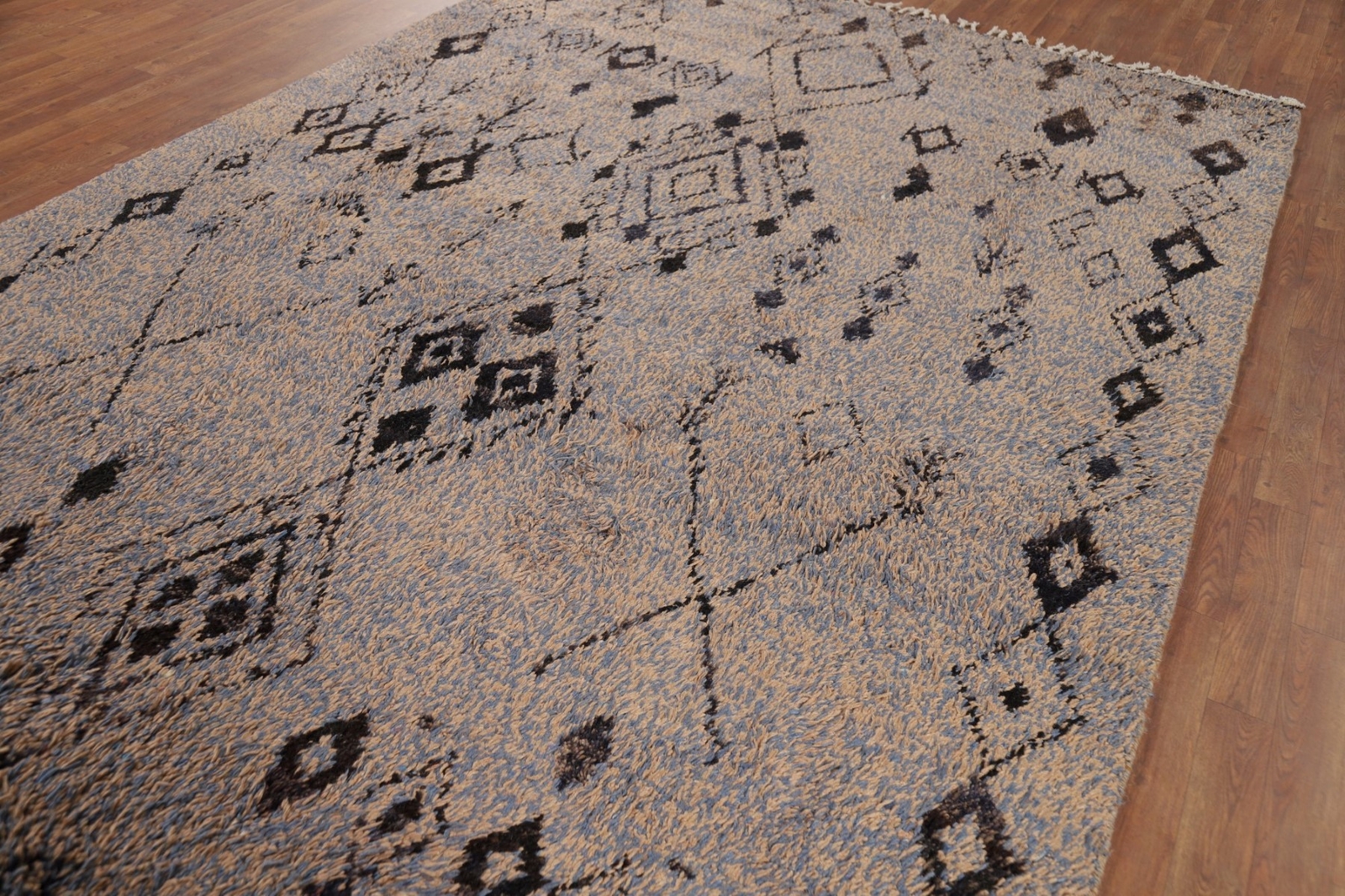 Luxury Hand-Knotted Contemporary Moroccan Wool Area Rugs 7×11 ft