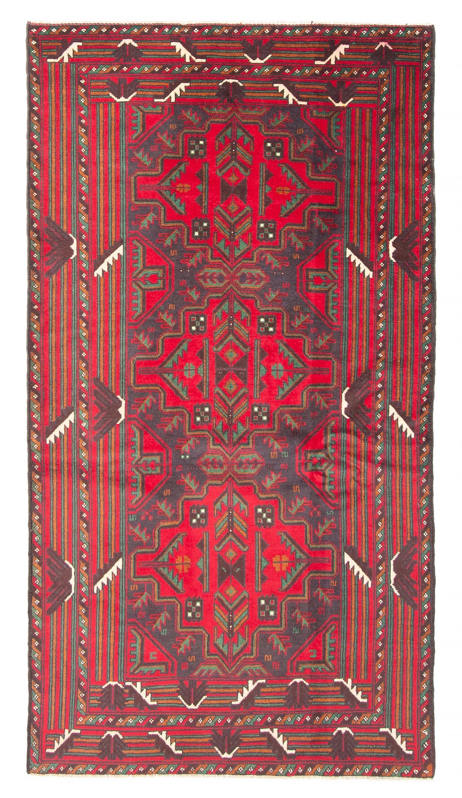Vintage Dark Navy Traditional 3’5″ x 6’8″ Hand-Knotted Oriental Wool Area Rug
