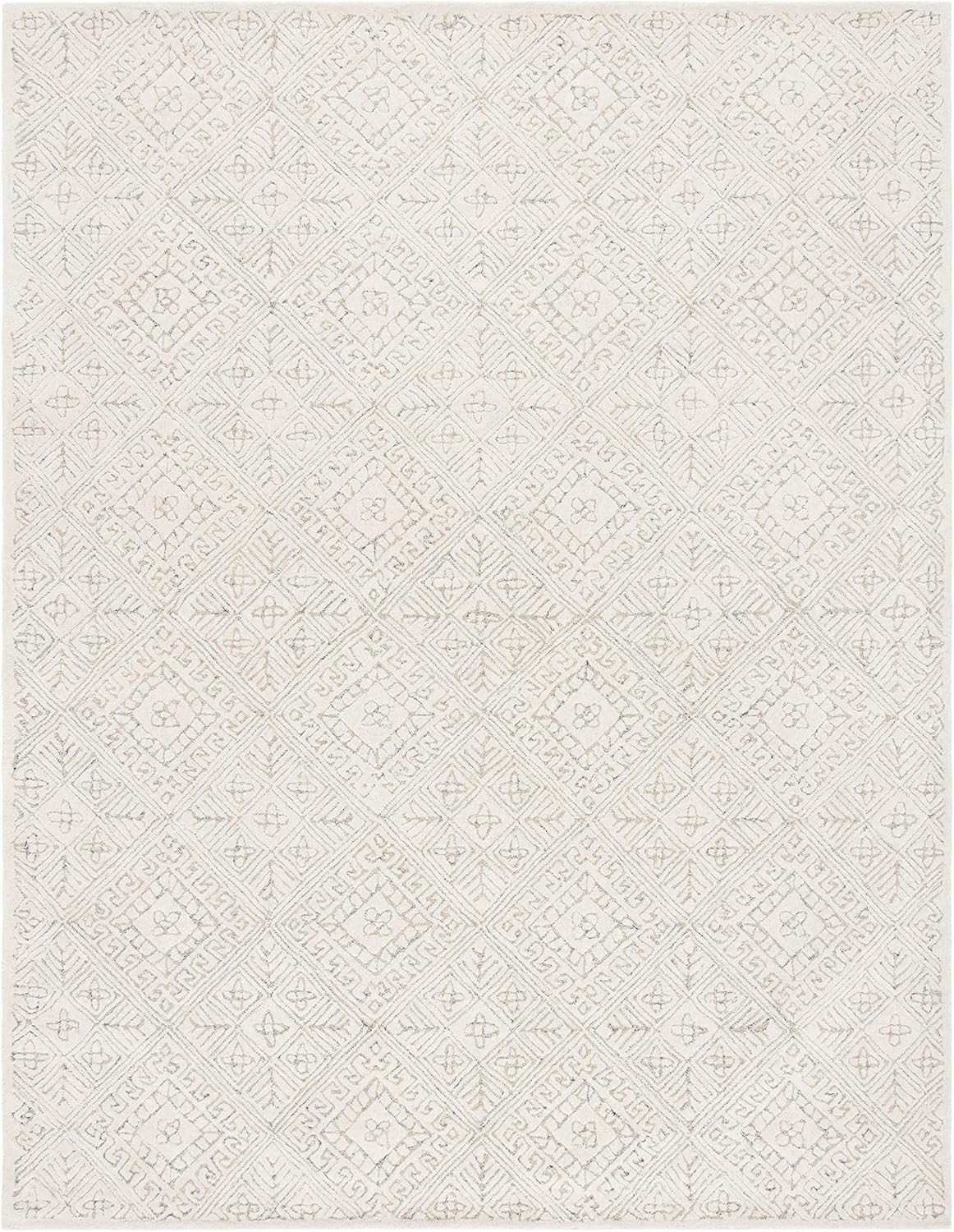 SAFAVIEH Glamour Collection 8′ X 10′ Ivory/Beige GLM660A Handmade Premium Wool A
