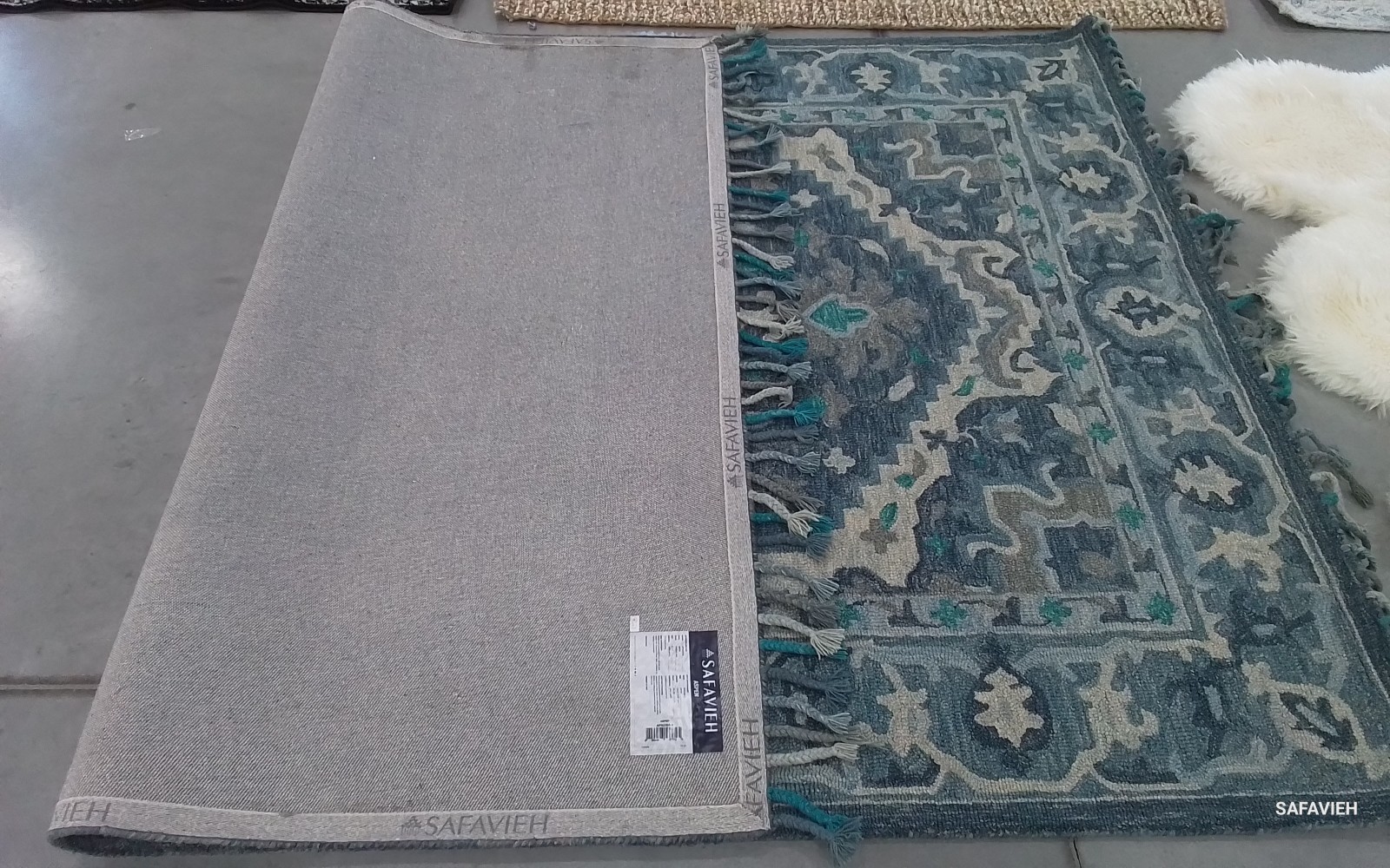 DARK BLUE / GREY 6′-0″ x 9′-0″ Back Stain Rug Reduced Price 1172780496 APN230A-6