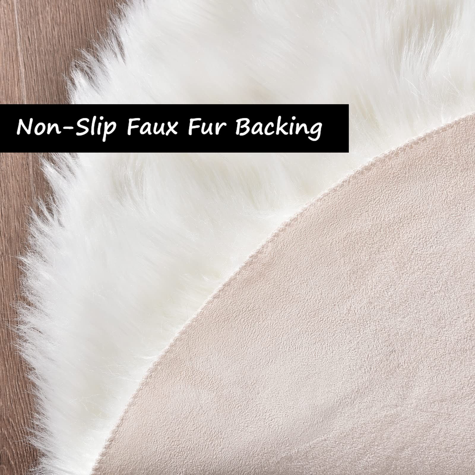 White Fluffy Faux Fur Rug for Bedroom Faux Sheepskin Rug 2×3 White Fuzzy Furr…