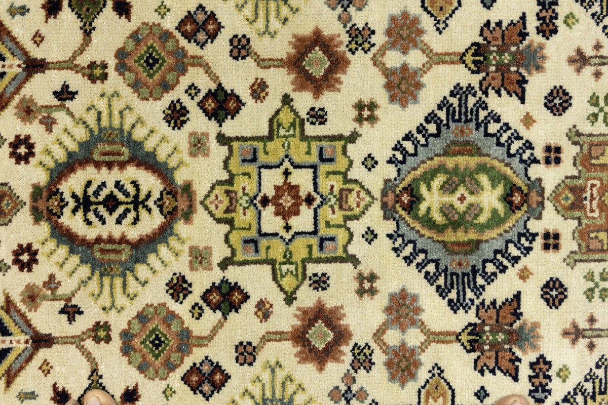 Handmade 3X5 Indo-Karajeh Oriental Rug Tribal Geometric Style Décor Carpet