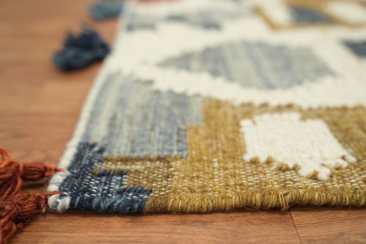 Stylish Abstract Art 6×8 Modern Contemporary Wool Area Rug in Multicolor Hues