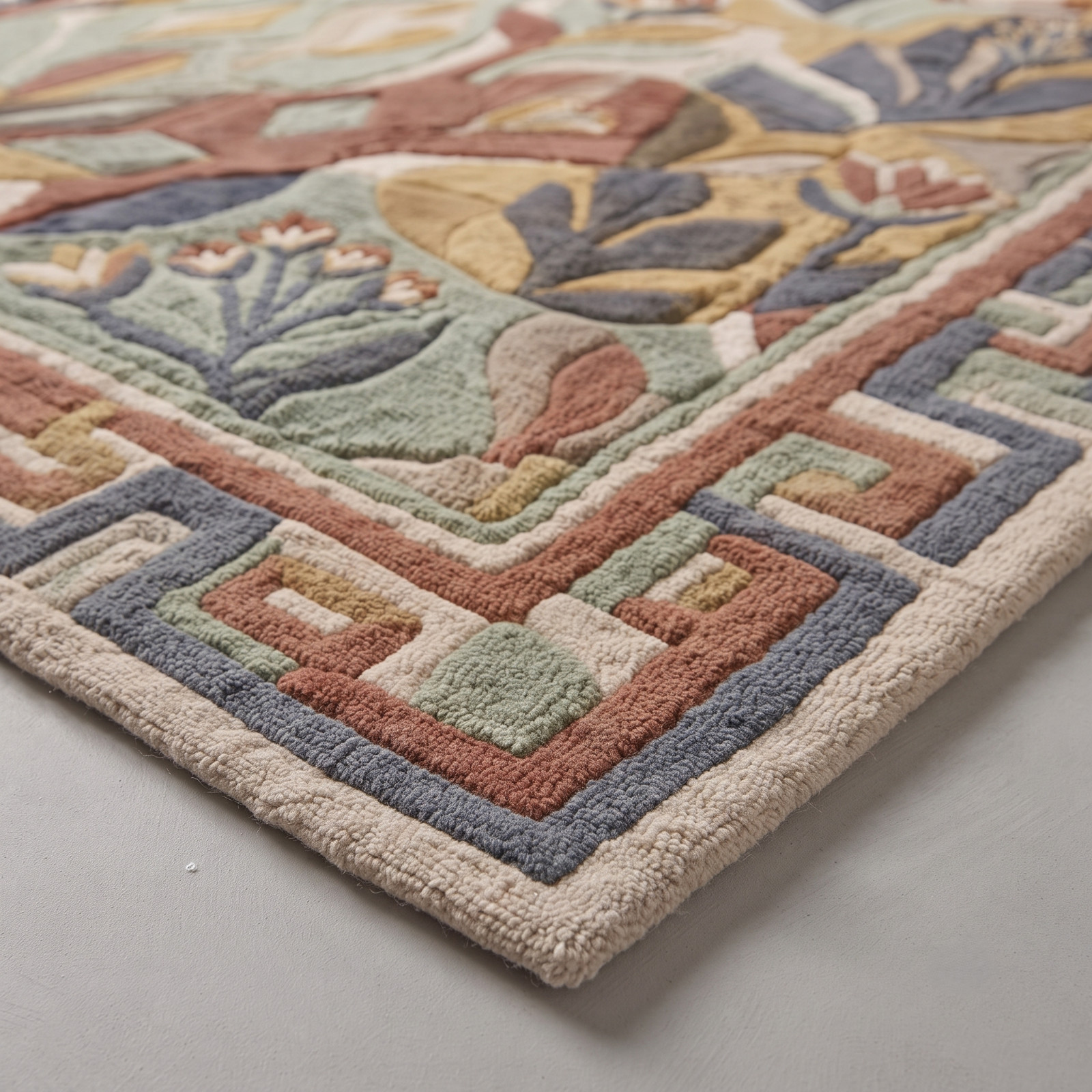 Hand Tufted Abstract Wool Rug Modern Geometric Living Room Bedroom Area Carpet