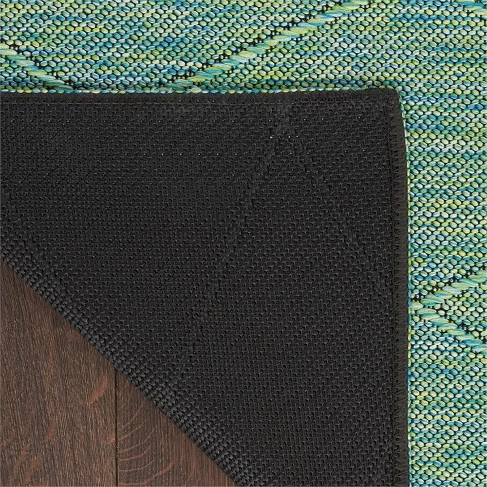 Pemberly Row 26″x96″ Contemporary Fabric Rug in Green and Blue