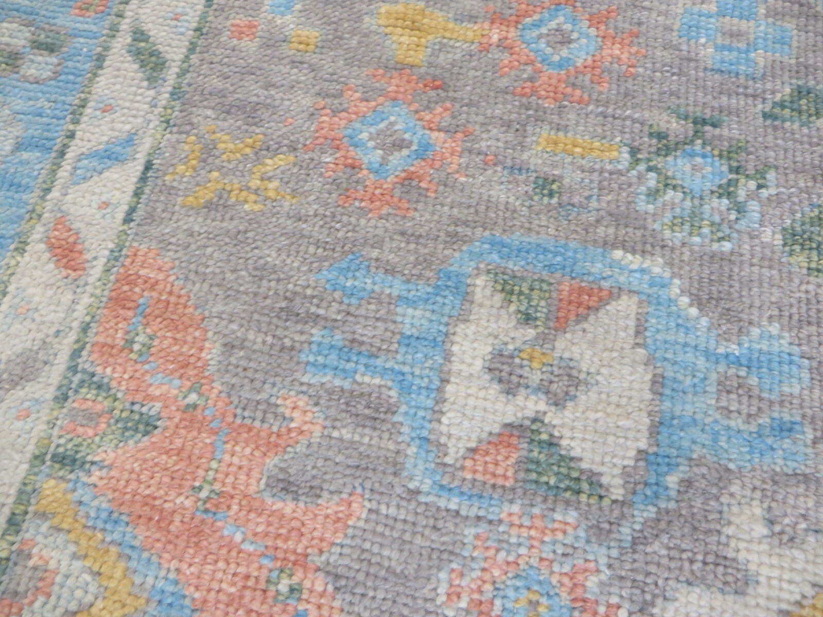 4’8 x 7’2 Hand Knotted Gray Colorful Turkish Oushak Oriental Rug G15500
