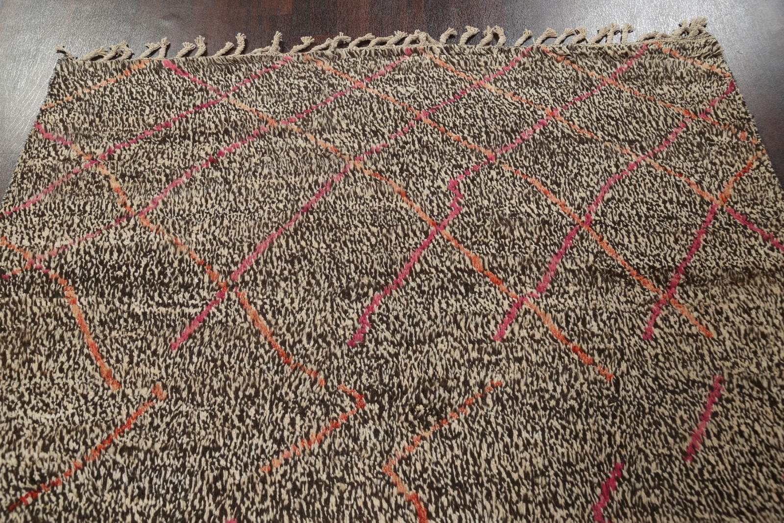 Trellis Moroccan Area Rug 6×10 Ft Hand-Knotted Grey Wool Tribal Oriental Rug