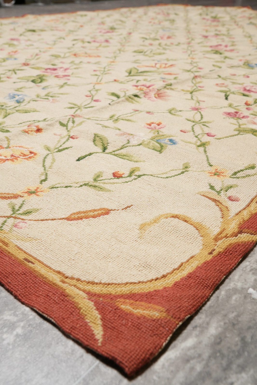 6 x 8.8 French Floral Needle Point Rug #F-4438