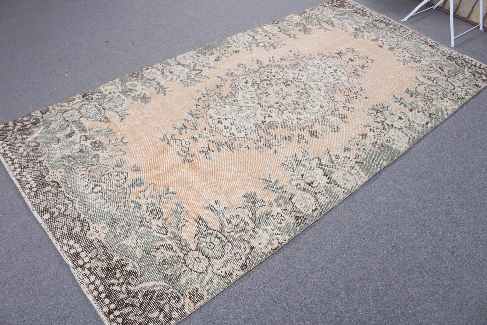 4,4×8,9 ft Area Vintage Rug, Orange Southwestern Turkish Rug