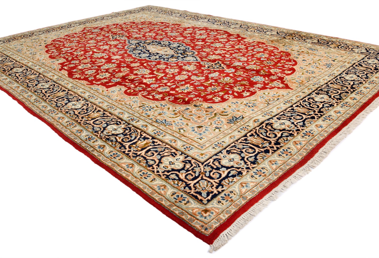 9X12 ft One-of-a-Kind Red Oriental Rug Classic Floral Style Bedroom Decor Carpet