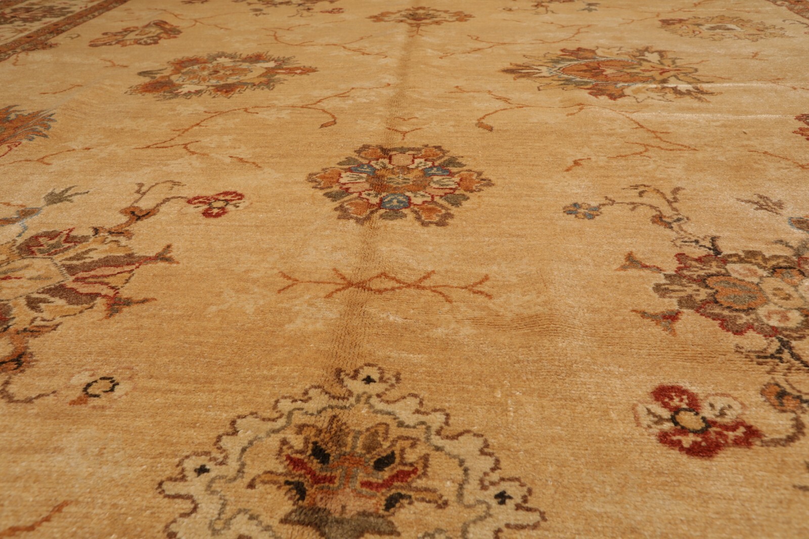 9’4” x 12’8” Hand Knotted 100% Wool Rare Egyptian Oushak Area Rug Tan Beige