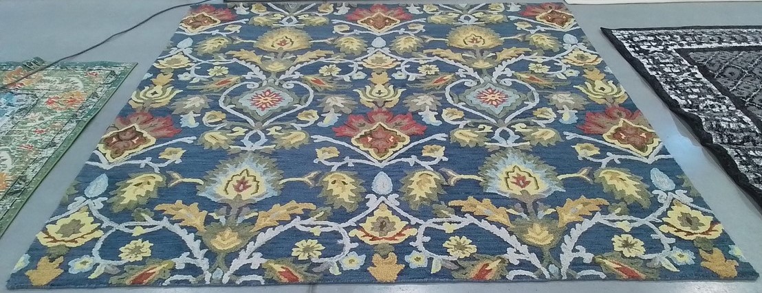 NAVY / MULTI 9′-0″ x 9′-0″ Back Stain Rug, Reduced Price 1172806633 BLM402A-9SQ