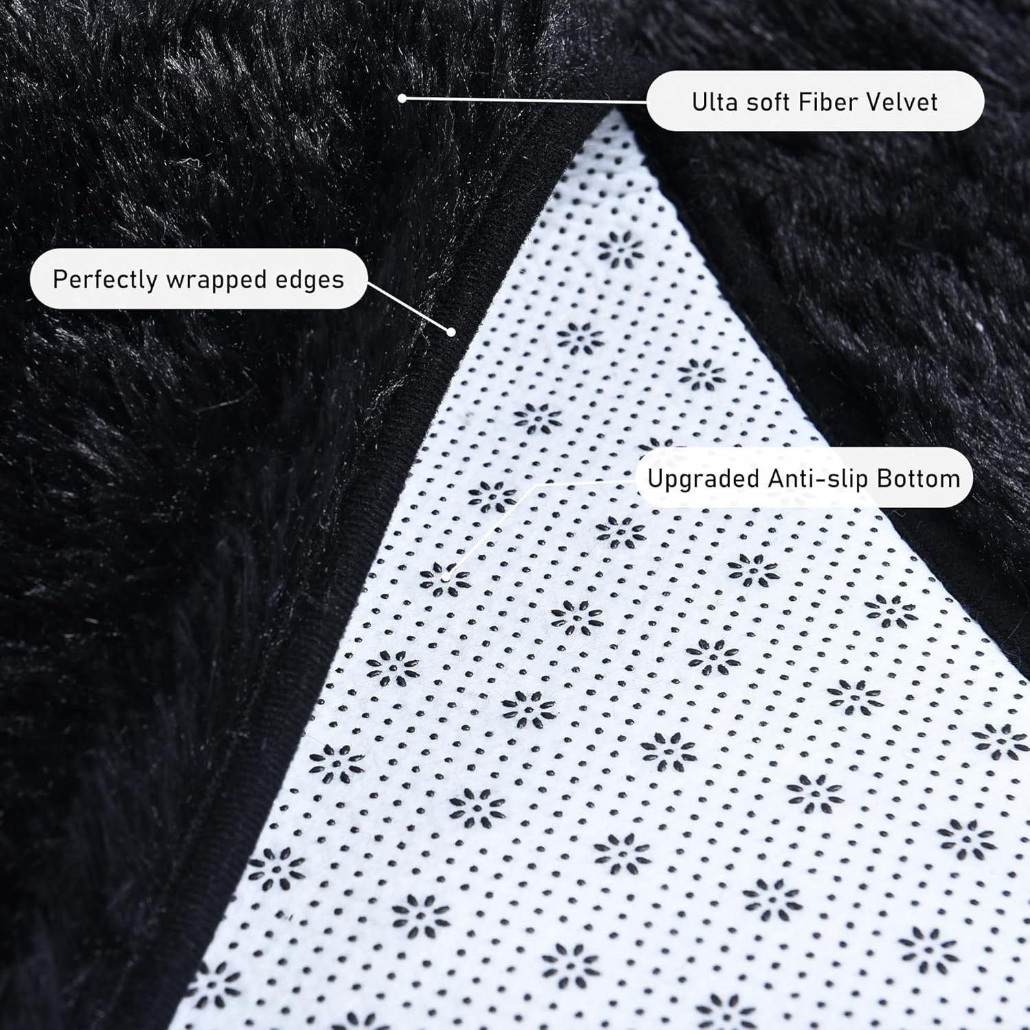 Black Rug for Bedroom Living Room, Area Rugs 4×6 Fluffy 4 x 6 Feet,