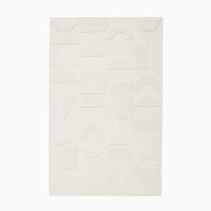Handmade High-Low Hand Tufted Floral Wool Area Carpet| Rectangular Shape,Thick &