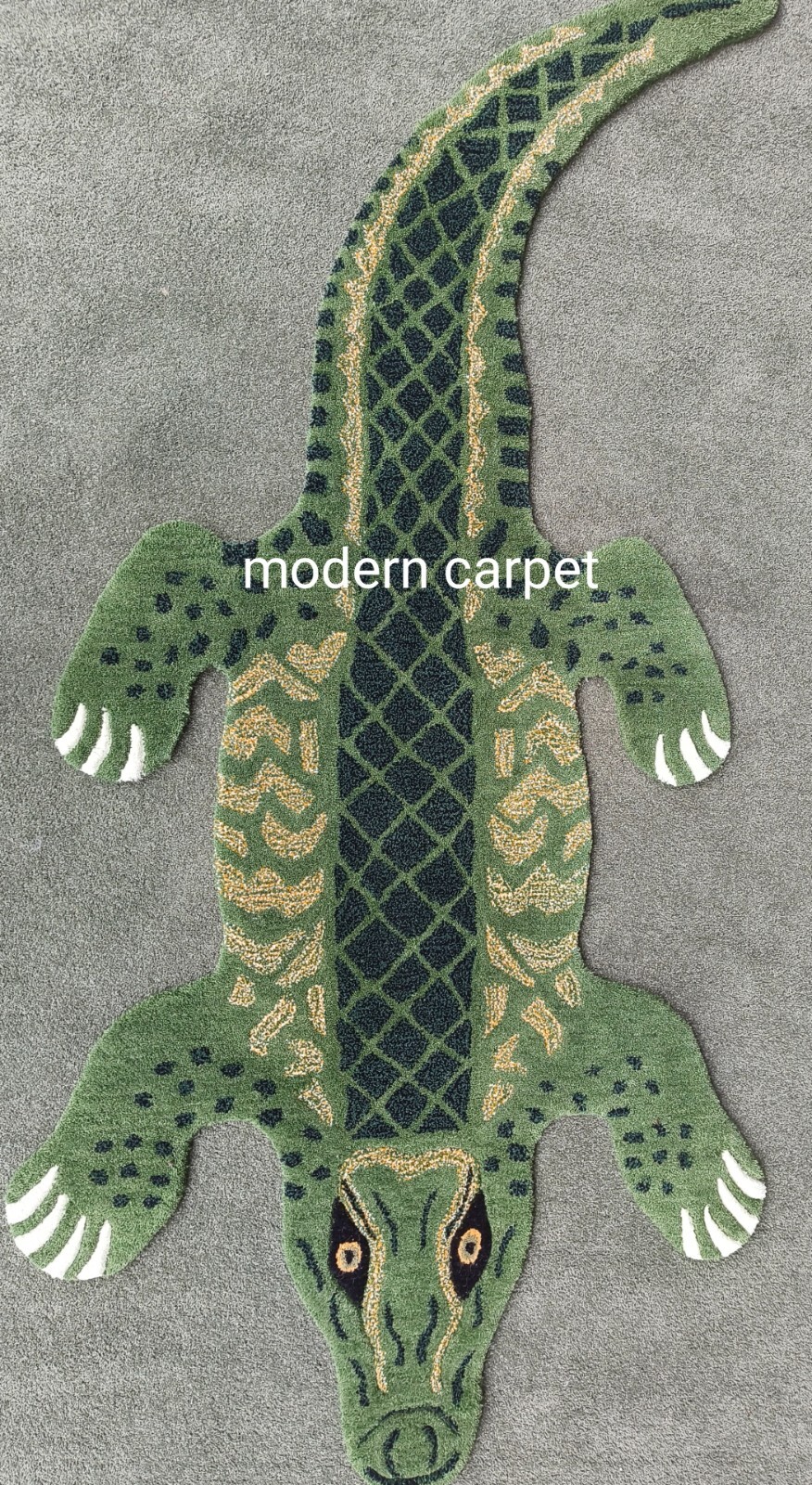 Crocodile Rugs 2×4 Feet Handmade 100% Woolen Hand Tufted For Home Decoration