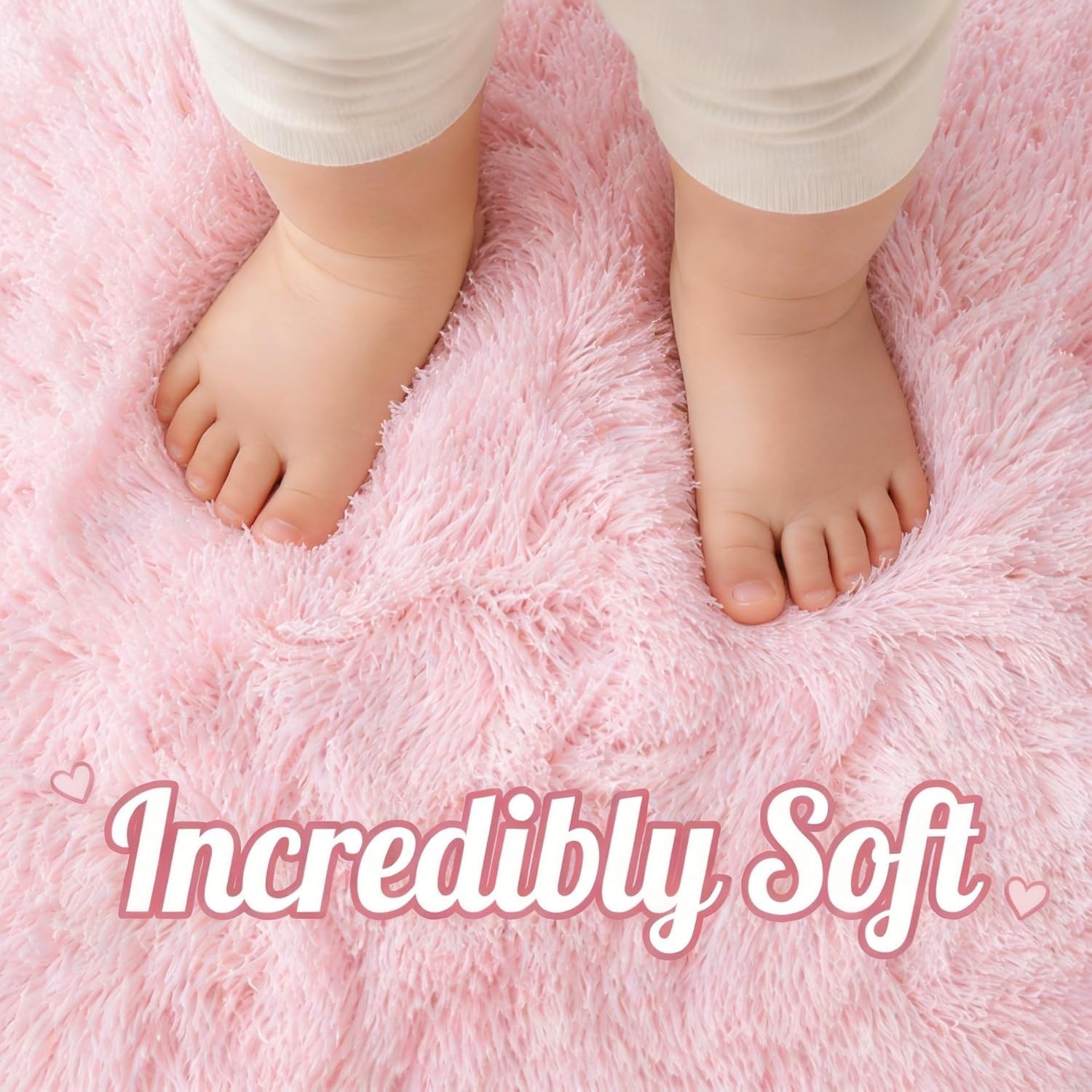 Light Pink Fluffy Round Rugs 4ft for Girls Bedroom, Circle Area Rug for Kids …