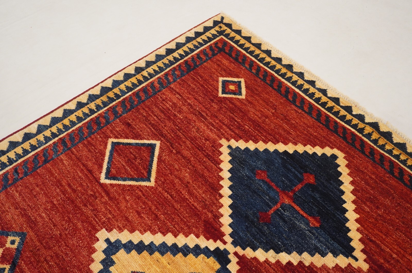 5 x 10 ft Red Tribal Gabbeh Afghan Hand-Knotted Rug