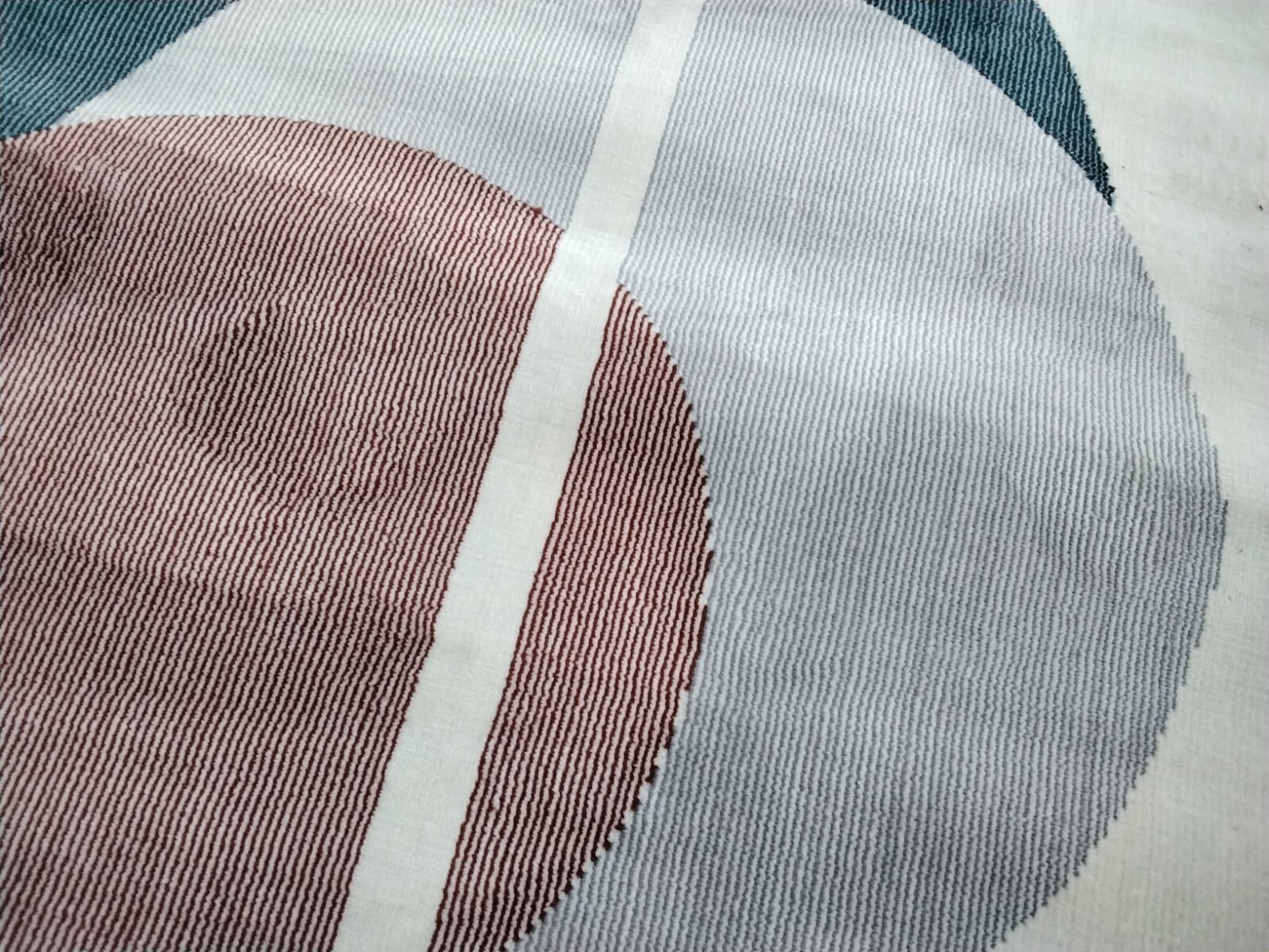 BEIGE / DK TEAL 5′-3″ X 7′-7″ Back Stain Rug, Reduced Price 1172753622 ORW364B-5