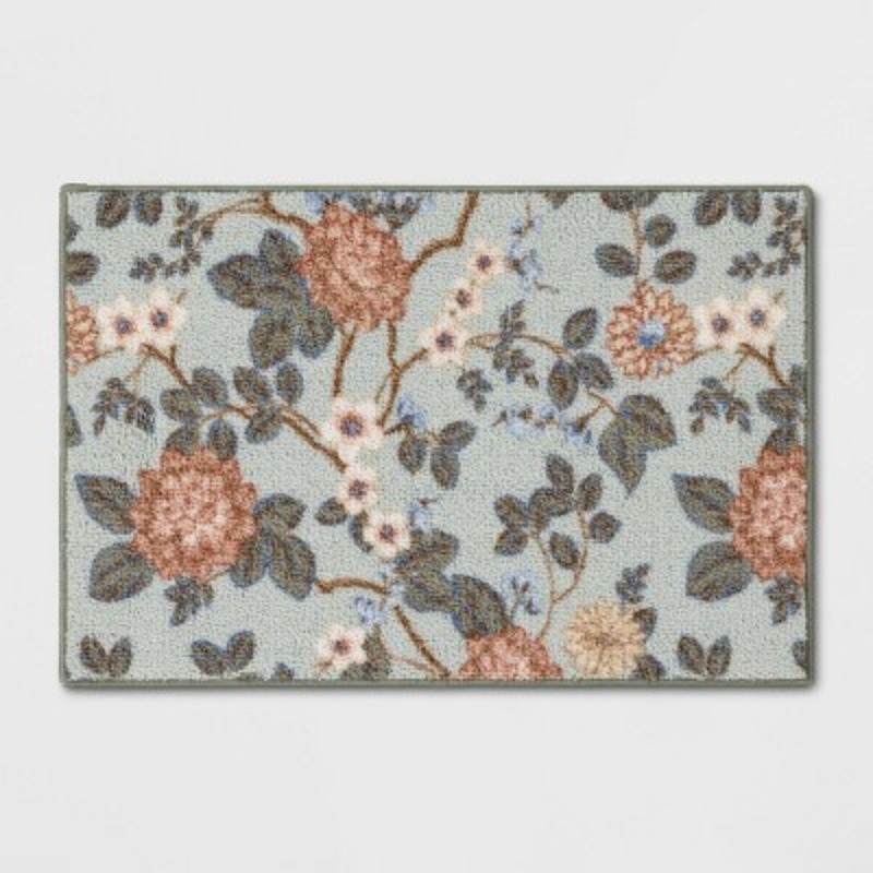2'x3' Floral High Low Loop Accent Rug Green