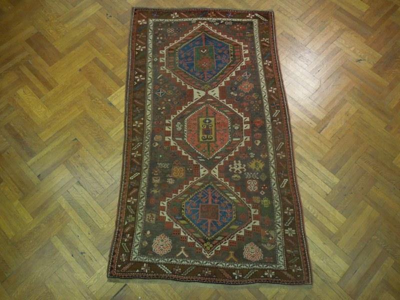 5×9′ Brown Russian Kazak Runner 17016