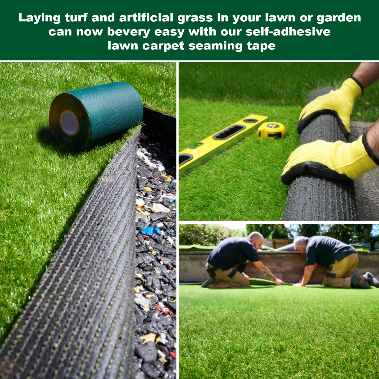 Double Sided Artificial Grass Seam Tape Weatherproof UV Resistant NonSlip