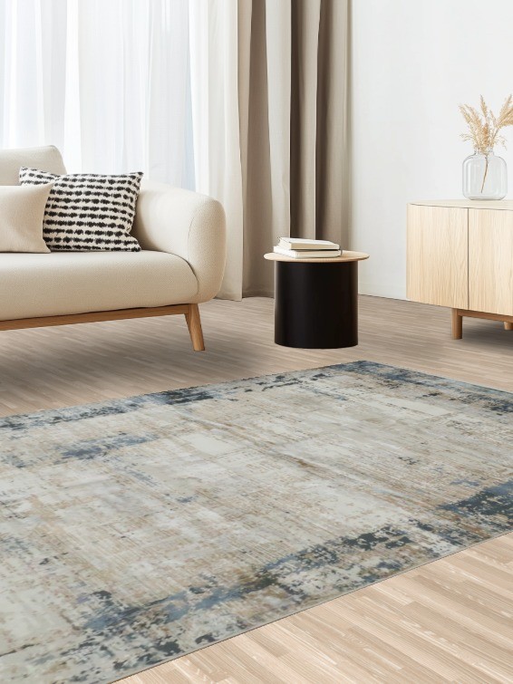 5×8 Modern Area Rug Subtle Blue Accent Stylish Contemporary Home Rug