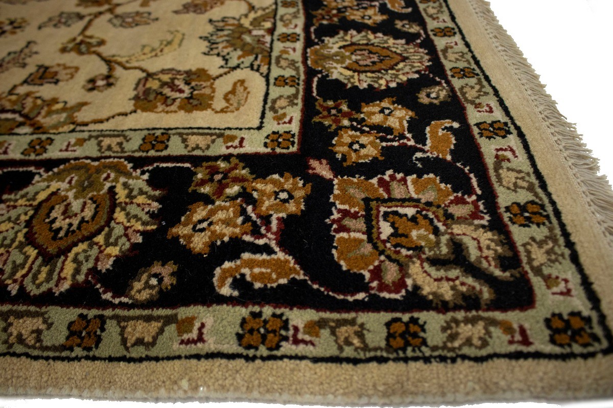 Handmade Beige Floral Agra Jaipur Oriental Rug Classic Foyer Decor Carpet 4X6 ft