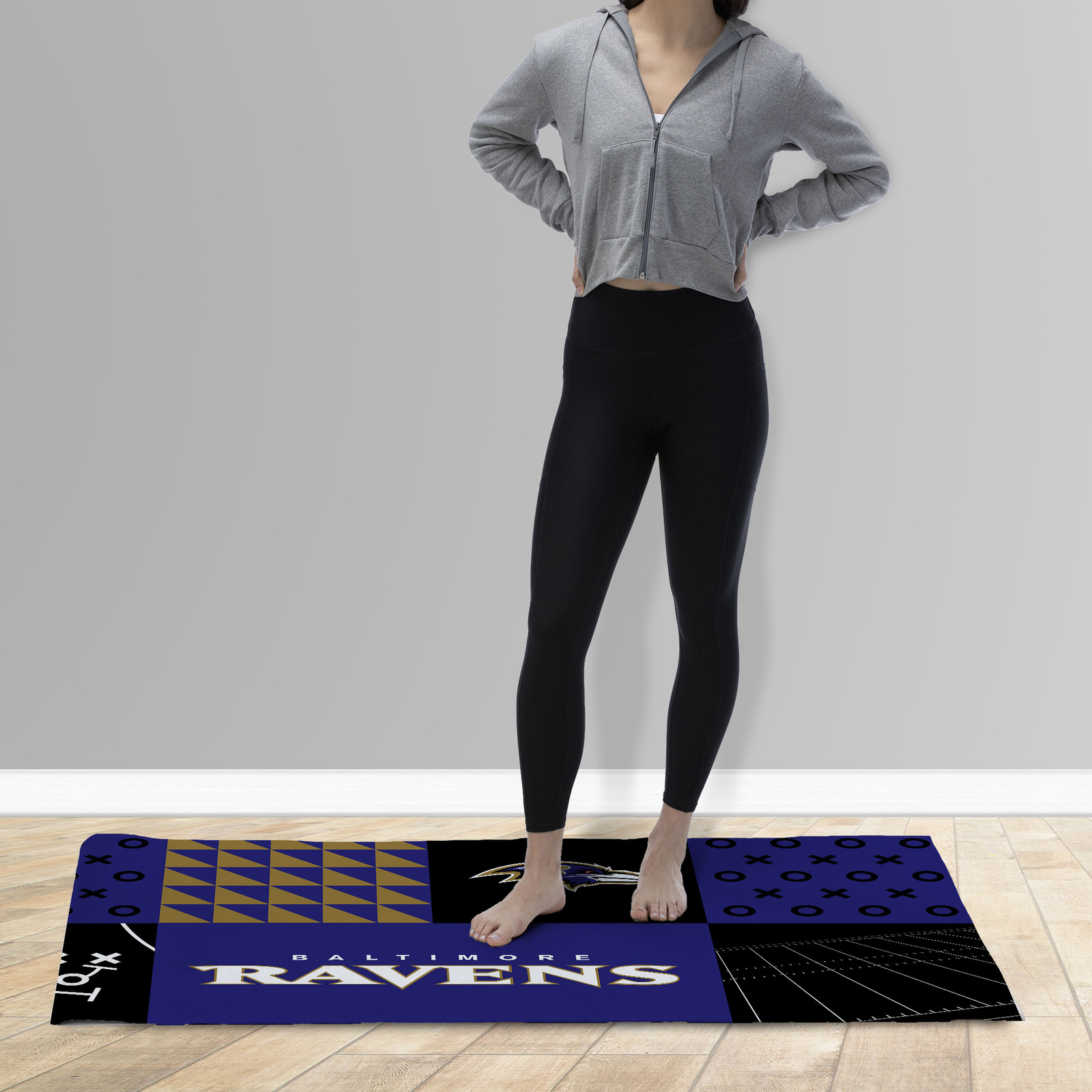 Northwest NFL Baltimore Ravens Colorblock Washable Area Living Rug, 36″ X 60″