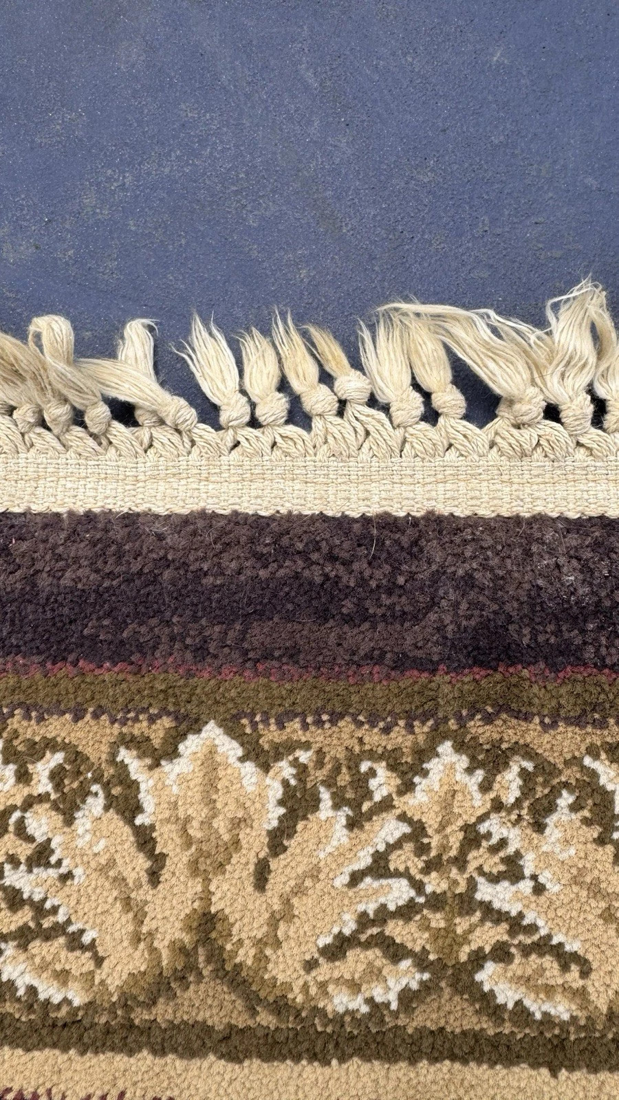 Aubusson Vintage French Empire Style Rug 8 x 11 ft Chocolate Brown & Cream